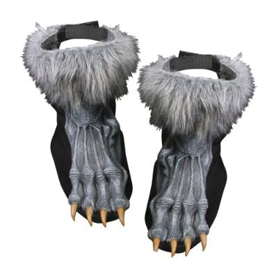 Fun World Silver Werewolf Shoe Covers Accessory, Gray, Standard
