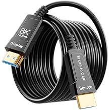 BlueRigger 8K Fiber Optic HDMI Cable 75FT (48Gbps, in-Wall CL3 Rated, 8K 60Hz, 4K 144Hz, HDCP 2.3, HDR10+) Ultra High Speed Long HDMI AOC 2.1 Cable - for Gaming, VR, HDTV, Monitor, PC