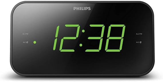 PHILIPS TAR3306/12 - Clock radio - Large readable screen - Digital FM tuner 20 preset stations - Dual alarm - Progressive volume