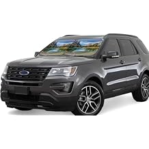 2pcs Windshield Sun Shade for Car Folding Car Front Window Shades Cover Auto Sun Visor Shield Automotive Interior for Most Sedans SUV Van Truck,Medium