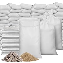 300 Pcs White Sand Bags with Ties 16 x 26 Inch Empty Sandbags Heavy Duty Woven Polypropylene Sandbags Bulk for Outdoor Flood Protection Emergency Hurricane Flooding Season Supplies