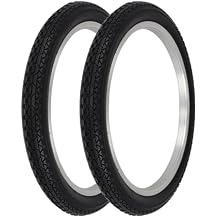 Pair of WESTWIND Bicycle TIRE 20" X 2.125" Black/Black SIDEWALL (2) Tires Diamond Tread P-123A