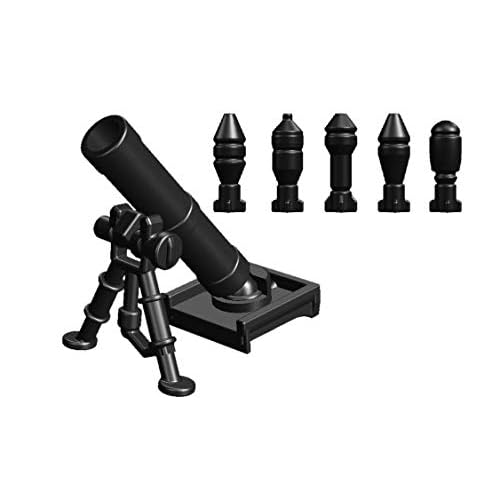 Custom M2 Mortar with Mortar Rounds Designed for Brick Minifigures