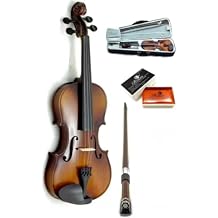 Sky New Solid Wood Antique Viola Outfit with Lightweight Case, Bow and Rosin (16.5 Inch)
