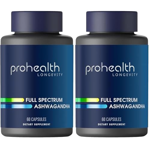 ProHealth Ashwagandha Supplement 60 Capsules, Organic Root Extract & Powder, Ashwagandha for Women & Men, Supports Stress & Sleep Pack of 2