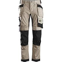 Snickers Workwear U625120044032 AllroundWork Stretch Loose Fit Work Pants + Holster Pockets (Khaki/Black) - 40/32