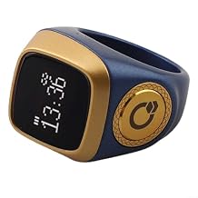 For Zikr Smart Ring For IQibla Praise Tasbeeh 5 Prayer Time Reminders 0.49-Inch OLED-Display 40MAH Long-Lasting Battery Smart Vibration At 33 66 99 100 Counts ABS Material(20mm blue)