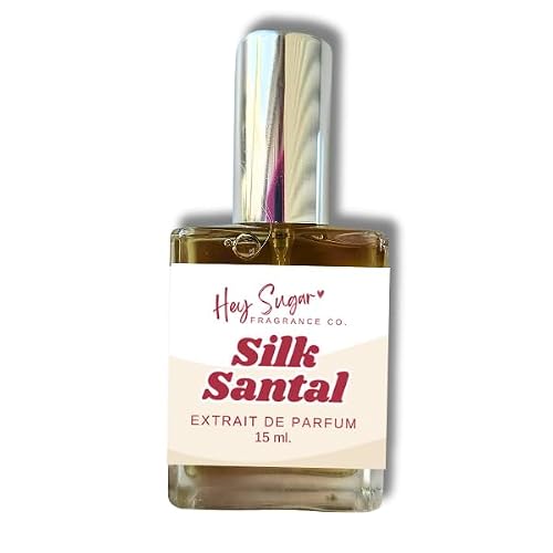 Silk Santal Extrait de Parfum, compare to Wedding Silk Santal by Kayali - Handcrafted Luxury Perfume with Champagne, Nectarine, Sandalwood Notes, 15 ml fragrance by Hey Sugar Fragrance Co