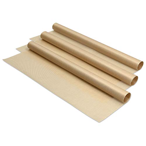 Navaris 3X Reusable Baking Sheets - 13x16 33x40cm Parchment Paper for Baking Oven - Durable Non-Stick PTFE Teflon Sheet Baking Mats - Reversible Baking Tray - Set of 3 Pieces