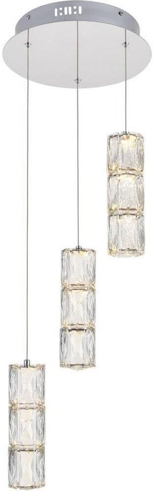 Elegant Lighting Indoor Modern Home Decorative Bright Polaris LED Light Chrome Pendant Clear Crystal