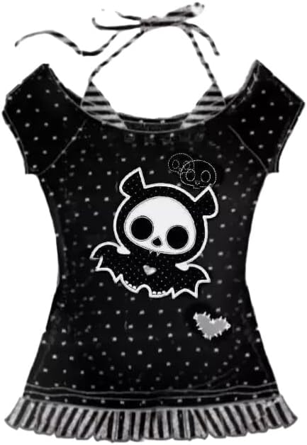 Y2k Grunge Shirts Harajuku Emo Women Graphic Baby Tees Fake Two Piece Short Sleeve Goth Vintage Alt Clothes