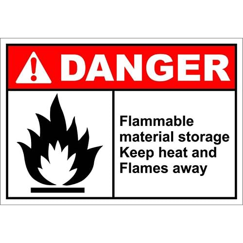 Flammable Material Storage Danger OSHA ANSI Label Decal Sticker 7 inches x 5 inches