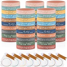 Tatuo 50 Sets Motivational Wristbands Bulk Employee Coworker Appreciation Inspirational Silicone Bracelets Rubber Wristbands Thank You Gifts Tag Organza Bag for Teacher Nurse Assistant