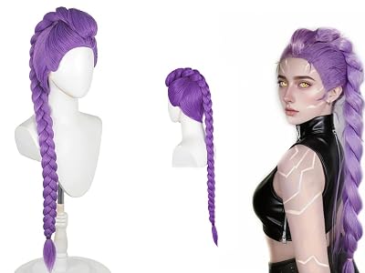 Topcosplay Female 40inch Long Purple Braids Wig for Cosplay Costume Anime Halloween Party Wigs