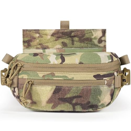 Tactical Hanger Pouch,Compact Abdominal Dangler Drop Fanny Pack with Hook and Loop MC