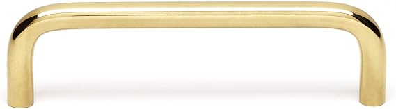 Alno 4" Pull, UNLACQUERED Brass