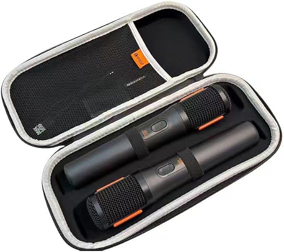 ワイヤレスマイクケース JBL Wireless 2マイクシステム & PartyBox ワイヤレスマイク ハードEVAマイクキャリーケース デュアルマイクバッグ EVAハード付き 10.2インチマイク対応 - ケースのみ