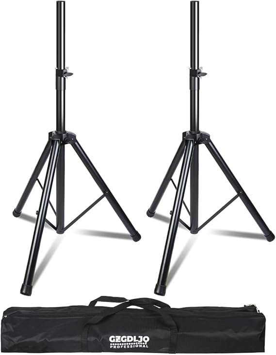 2 Pack Universal Speaker Stands Pair, Height Adjustable Tripod from 35 to 60 Inch 35 MM Compatible Insert with Carrying Bag for Stage