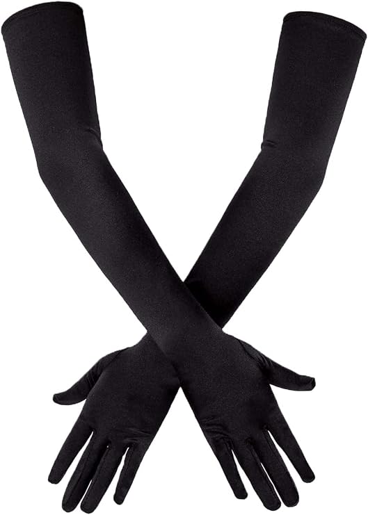 Long Elbow Satin Gloves 21 inch Stretchy 1920s Opera Gloves Evening Party Dance for Women
