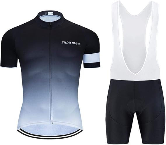Men's Cycling Jersey Set Short Sleeve Breathable Cycling Clothing Road Bike Shirts Shorts with 20D Padded Quick-Dry