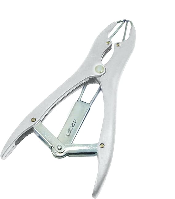Professional Livestock Elastrator & Multi-Purpose Applicator Tool with 100 Rings – Heavy Duty Balloon Neck Opener Pliers for DIY, Craft, Farming (Cattle, Sheep, Goats) – Adult USE ONLY