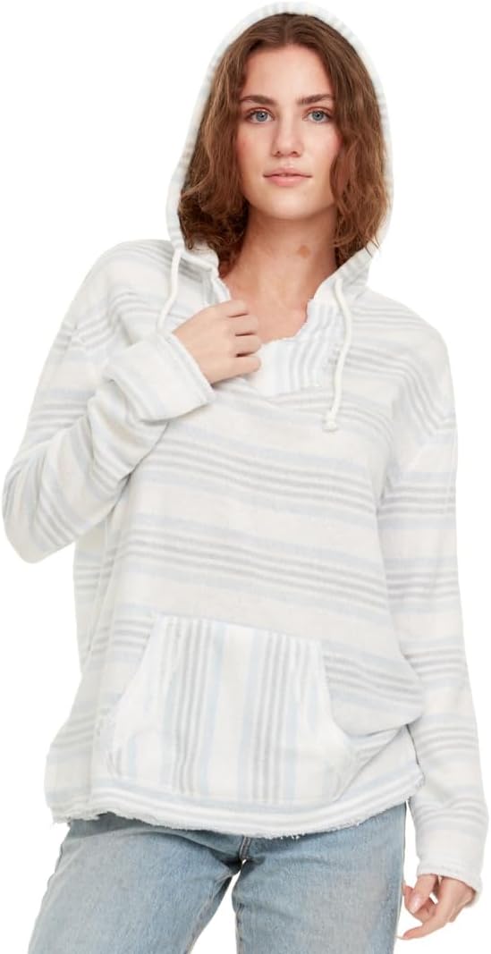 Pure Essence Women's 2023 Fall Striped Color Block Hoodies Fashion V Neck Knit Sweater Pullovers