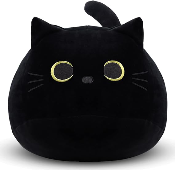 Black Cat Plush,30CM Black Cat Stuffed Animal Toy
