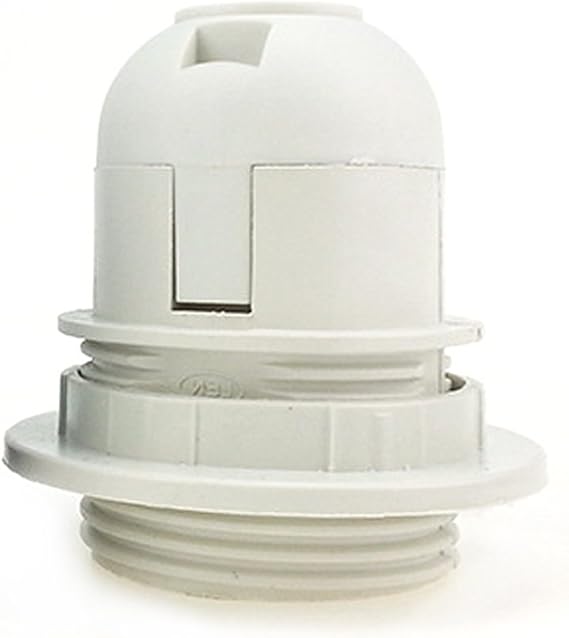 E27 Light Bulb Holder ,Woopower Practical Lamp Pendant Socket -Plastic Lampshade Ring Adapter(White) [Energy Class F]
