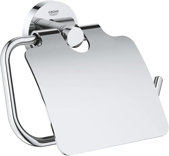 GROHE Start QuickFix Toilet Paper with Lid | Shower / Bathroom Accessories | Chrome | 41179000