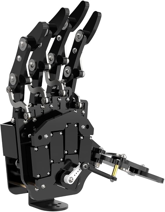 HIWONDER Robot Hand Five Fingers Support Secondary Development Solely Movement Bionic Robot Mechanical Arm Hand DIY Robot(Right Hand)