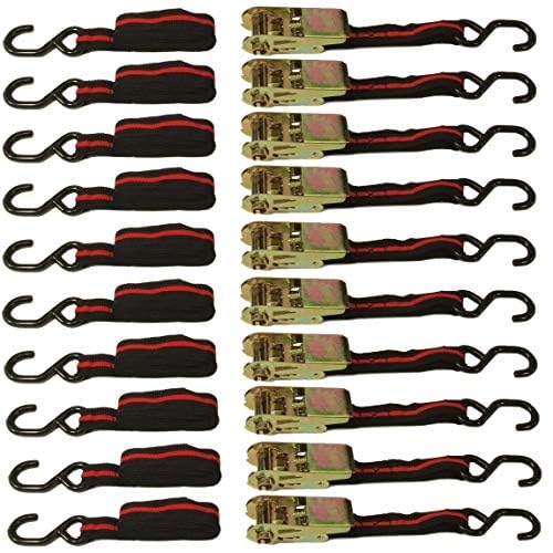 Set of 10 1 x 10 Ratchet TIE Down Straps Ratcheting Tow Straps ATV Motorcycle