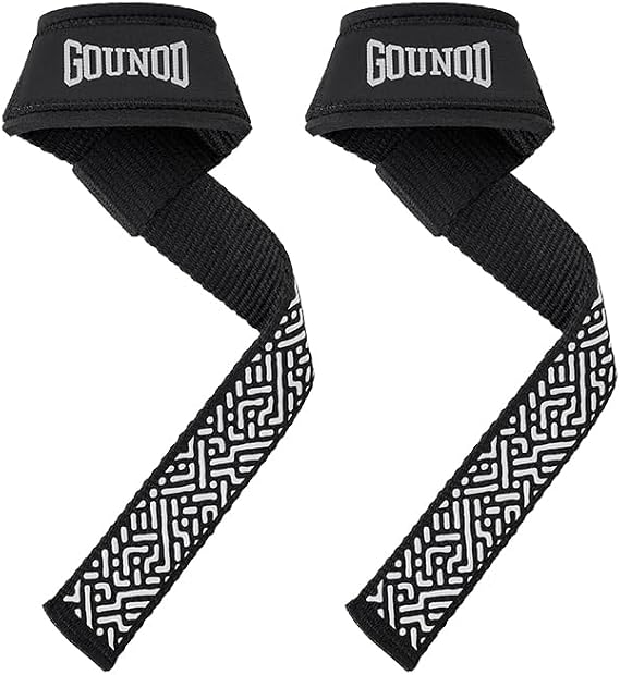 GOUNOD Lifting Wrist Straps with Anti - Slip Twill Design, Weightlifting Straps for Powerlifting, Bodybuilding, Strength Training, Deadlifts & Gym Workout(1 Pair)