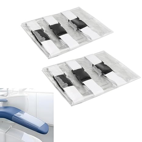 2Pcs Dental Chair Foot Seat Cover Transparent Waterproof 18.8"W x 17.1"L