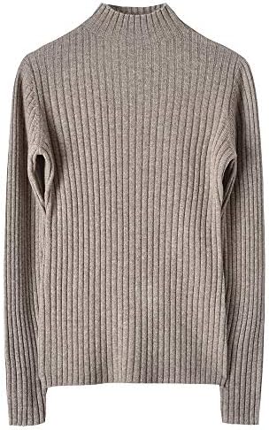 ZHILI Women's Fall/Winter Knit Stripes Mock Neck Slim Fit Merino Wool Sweater(5 Colors)