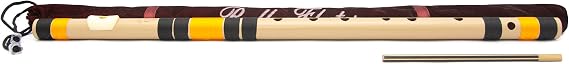 Radhe Flutes PVC Fiber G Sharp Bansuri Base Octave Right Handed With Velvet Cover