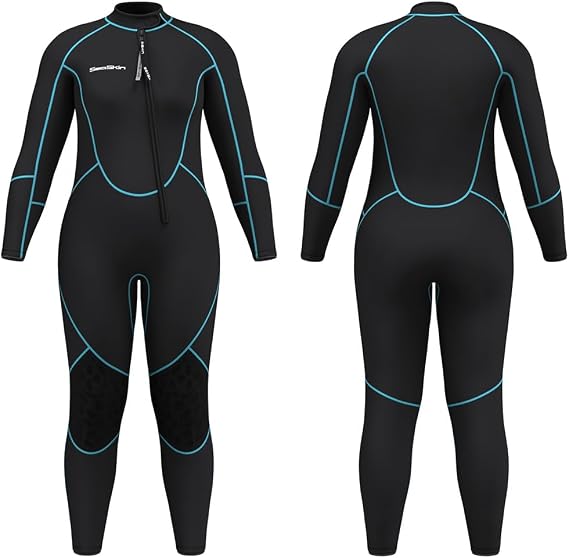 Seaskin Plus Size Full Wetsuit for Mens and Womens 3mm