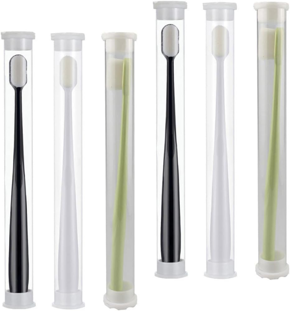 Adorainbow 6pcs Extra Toothbrushes for Pregnant Women with Ultra-fine Bristles, Aseptic Fiber Wool and Abs Material, Not Easy to Shed Hair, Smooth Brush Surface, for Gentle Oral Care