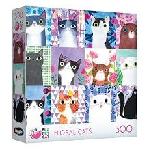 RoseArt - Planet Cat - Floral Cats - 300 Piece Jigsaw Puzzle for Adults