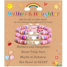 BOCHOI Mother Daughter Bracelets for 2/3/4 Daughter Gifts from Mom Mommy and Me Matching Heart Bracelets Birthday Valentines Mother's Day Gifts for Mom Daughters