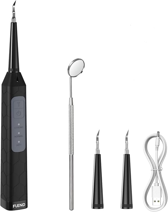 Plaque Remover for Teeth, Dental Care Device 3 Adjustable Modes Teeth Cleaning Kit with 2 Replaceable Clean Heads for Tartar & Calculus Remover