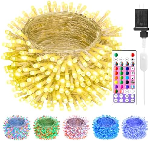 Minetom Color Changing String Lights,22 Colors 100 LED 33FT Outdoor Indoor Waterproof with Remote, Twinkle Christmas Lights, Plug in Fairy Lights for Halloween Easter Valentines Xmas Party Decor