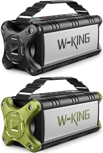 W-KING Bluetooth Speaker, 50W Powerful Bluetooth Speaker Loud IPX6 Waterproof, Large Outdoor Portable Speaker Wireless for Deep Bass/Bluetooth 5.0/Power Bank/40H Playtime/TF-Card/AUX/NFC/EQ