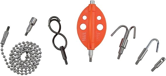 Klein Tools 56511 Splinter Guard Wire Fish Rod and Glow Rod Attachment Set with Double-S Hook and More 7-Piece