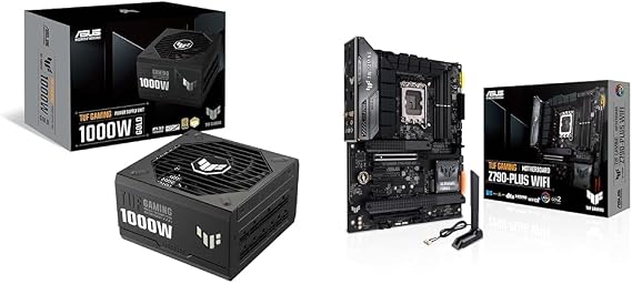 ASUS TUF Gaming 1000W Gold & TUF Gaming Z790-Plus WiFi LGA 1700 ATX Gaming Motherboard,Aura RGB