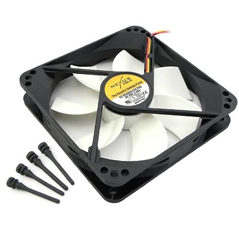 Nexus Real Silent 120mm Fan with Anti-Vibration Fan Mounts (Black and White)