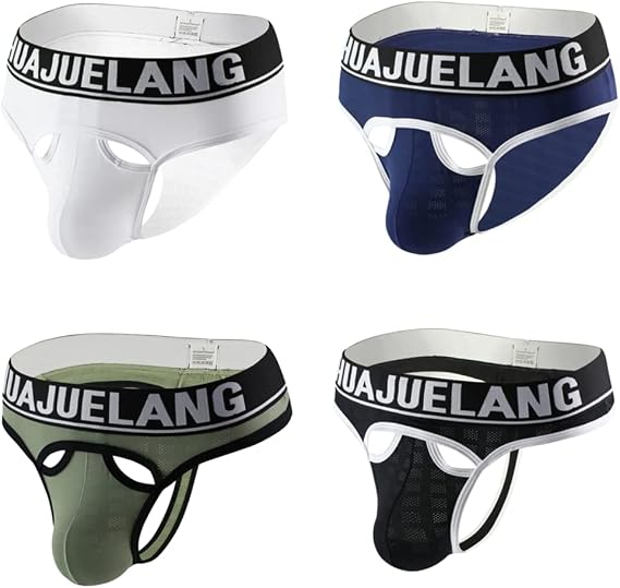 Underwear Men's Briefs Sexy Mesh Thongs Bulge Pouch Male Breathable Solid Color Underpants Multipack