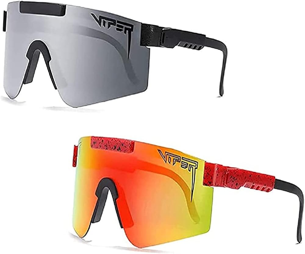 2 Pack Pit-Viper Sunglasses, Polarized Sunglasses for Men Women,UV400 Sports Sunglasses for Cycling Baseball Running Golf