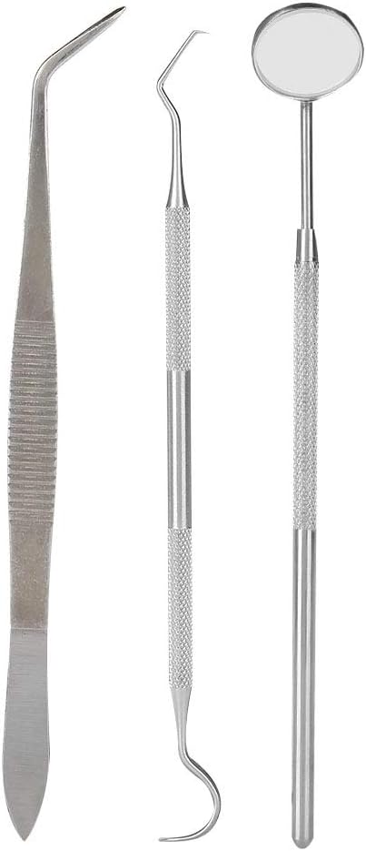 Oral Care Kit 3pcs/Set Stainless Steel Oral Care Kit Plaque Calculus Removal Dental Hygiene Tool for Home Use
