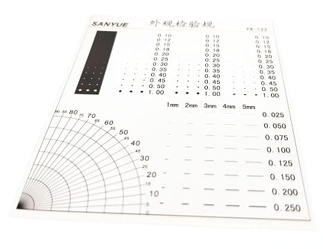 Size Estimation Chart SEC Stain Contrast Scratch Dirt Defect Flaw Inspection Compare Diameter (1)