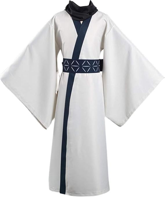 Anime Mens Cosplay White Bath Scarf Costume Halloween Japanese Kimono Set Custom
